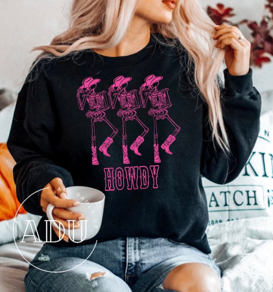 Howdy Skeletons Pink