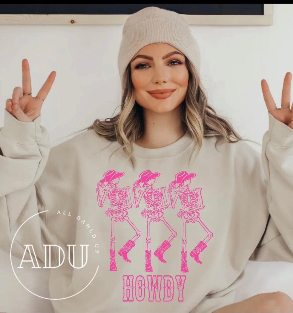 Howdy Skeletons Pink