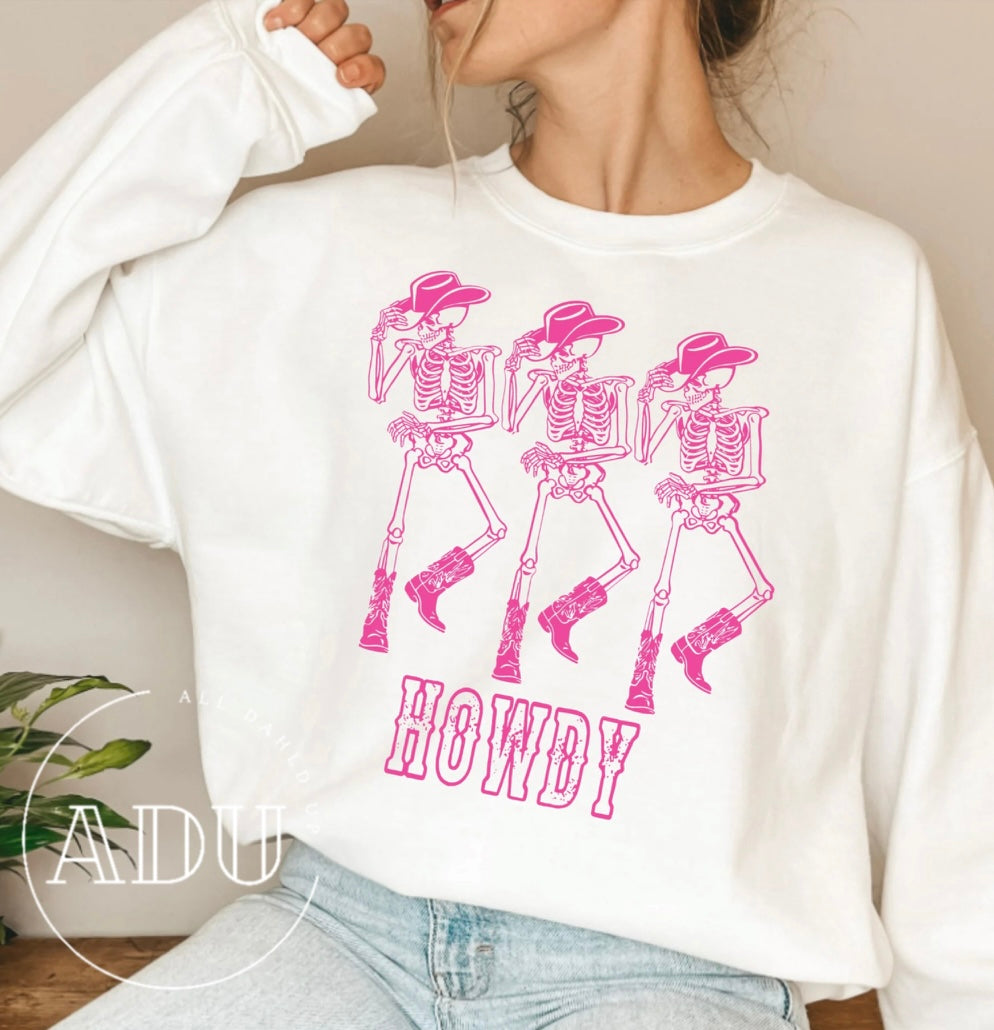 Howdy Skeletons Pink